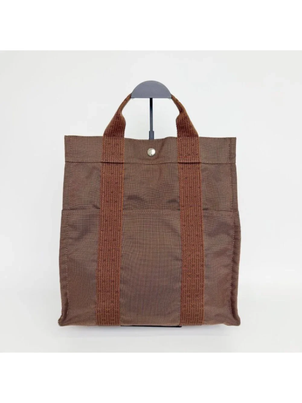 Hermes Her Line a Dos PM Backpack Canvas Brown Silver Vintage